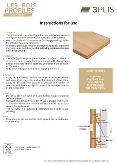 Instructions for use 3 plis