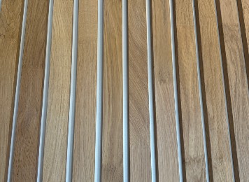 Solid wood strips for interior fittings