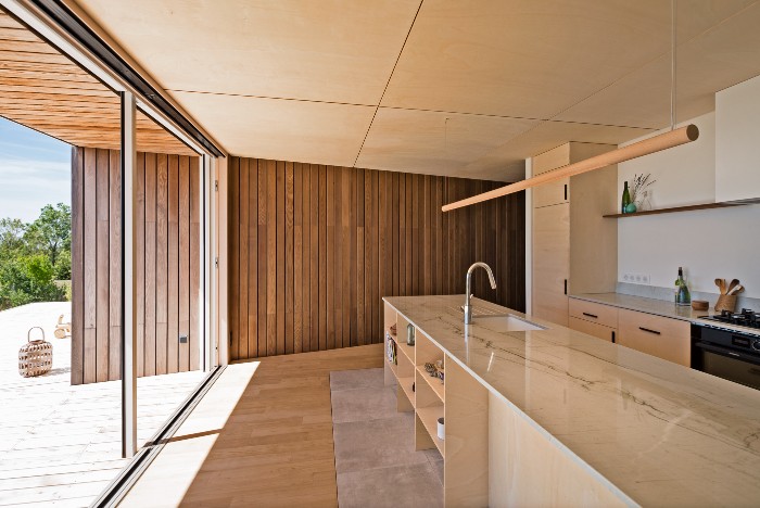 Interior wood cladding - kitchen - Emeline Poulain