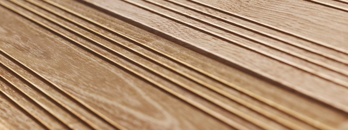 Oak and acacia decking boards